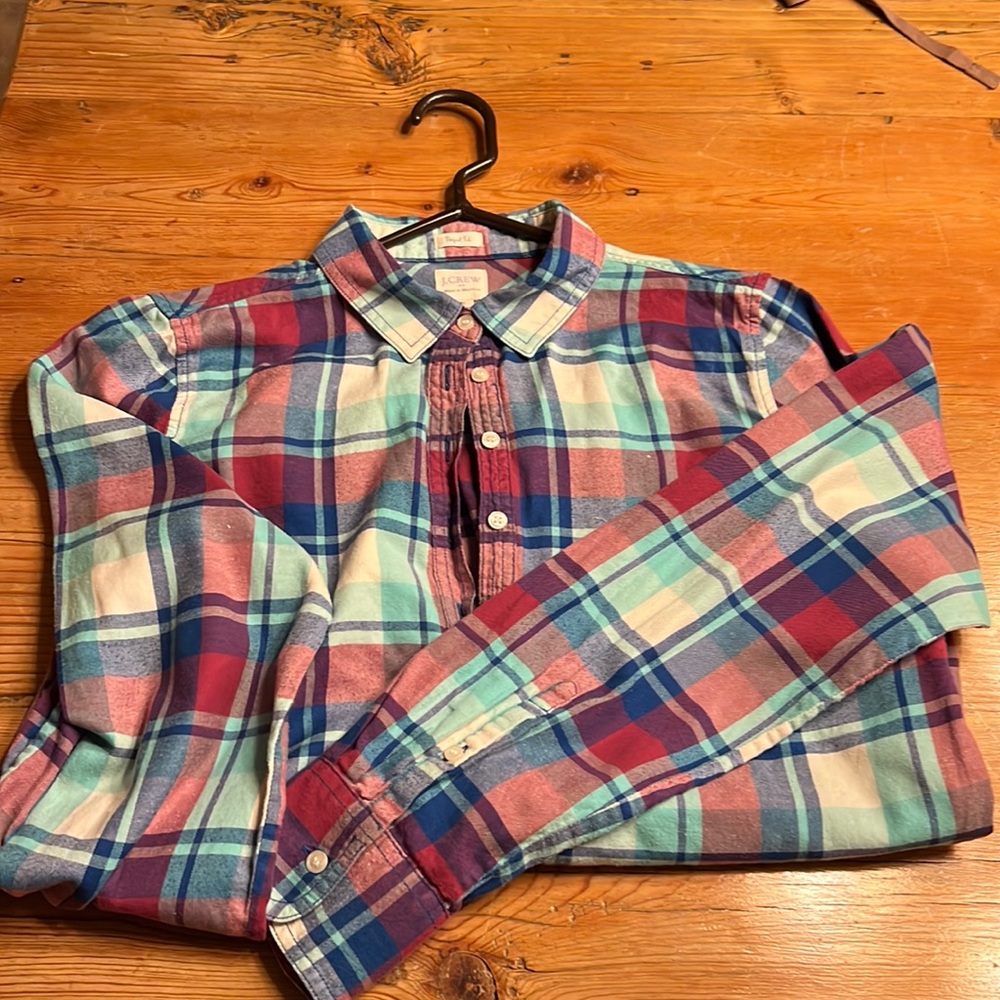 J Crew flannel popover size medium